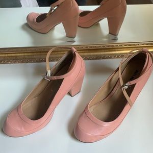 Miss me pink chunky heel shoes
